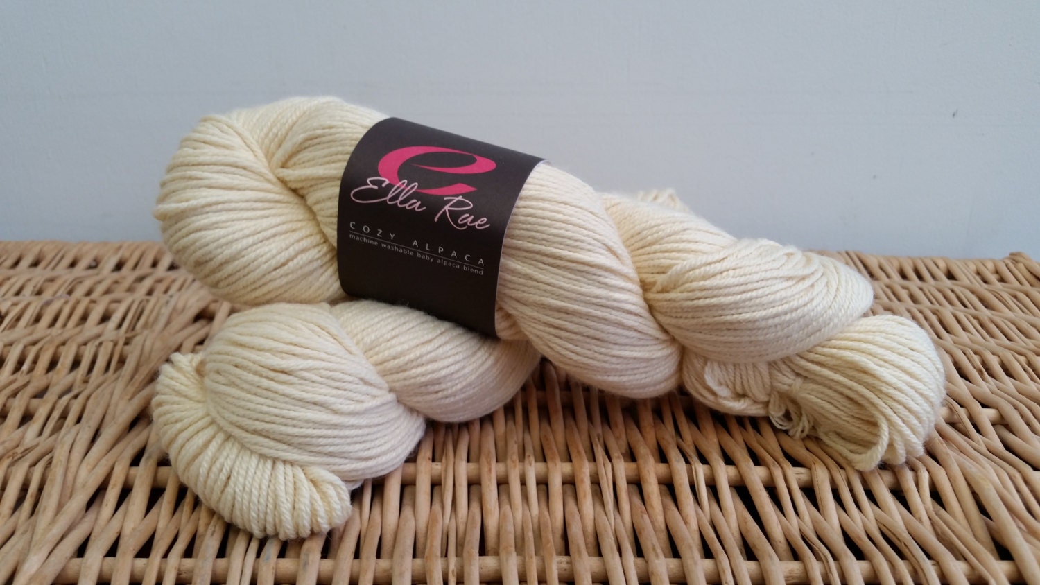 Worsted Alpaca Blend Yarn, Baby Ella Rae Cozy Alpaca, Natural 02, Washable Yarn