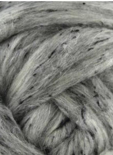 4 Oz Grey Tweed Blend, South American Wool, Spinning Fiber, Combed Top, Roving