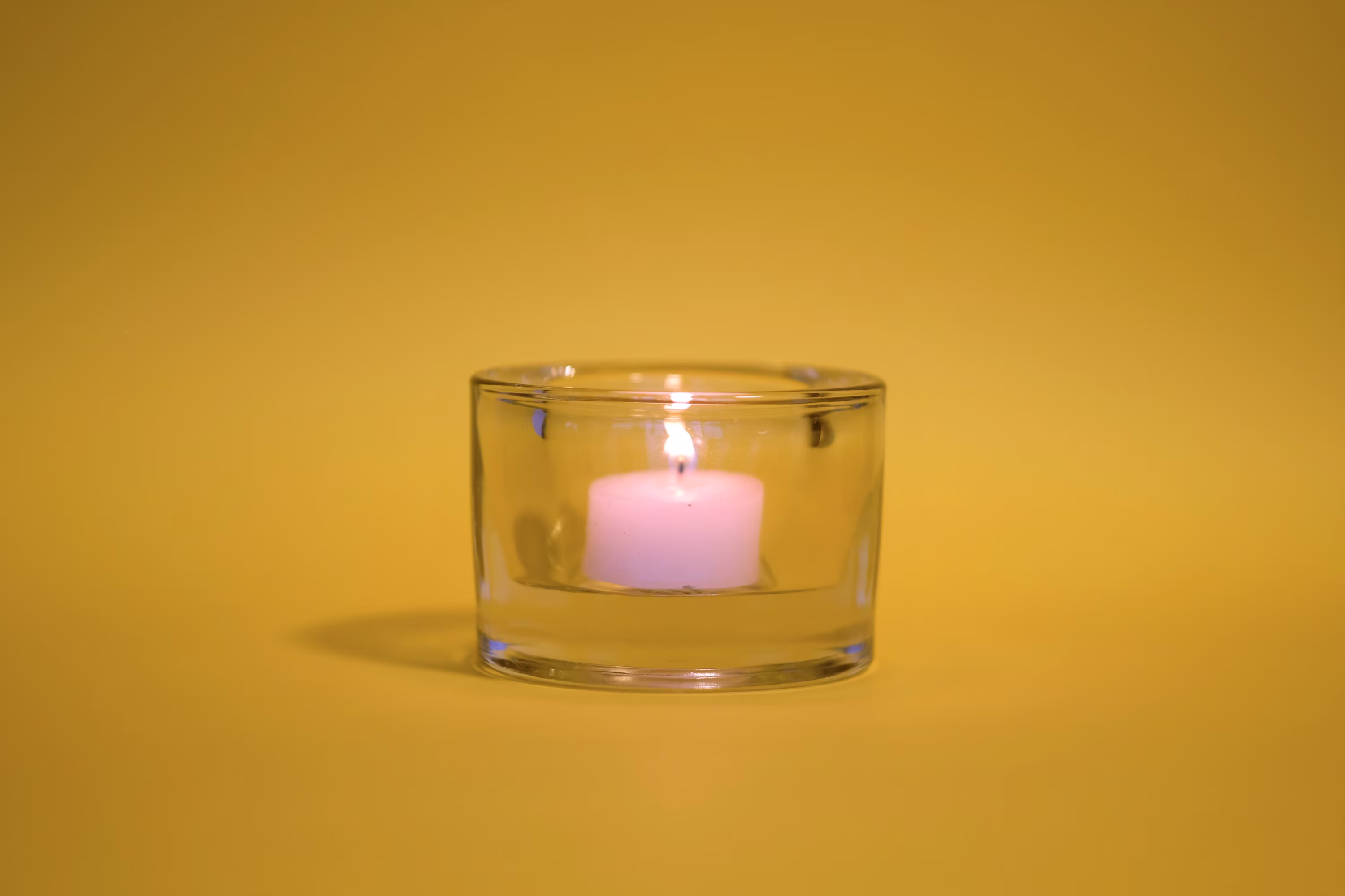 Small Thick Glass Candle Holder
