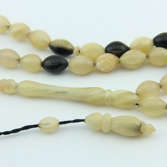Barley Cut Ram Horn 33 Islamic Prayer Beads Misbaha Kombolo From Turkey 106706 Tasbih Tasbeeh Tesbih Rosary, Islamic Rosary