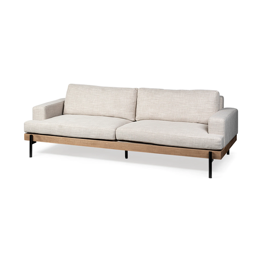 Mercana Colburne Industrial Beige Polyester/Blend Sofa in Off-White | 68756
