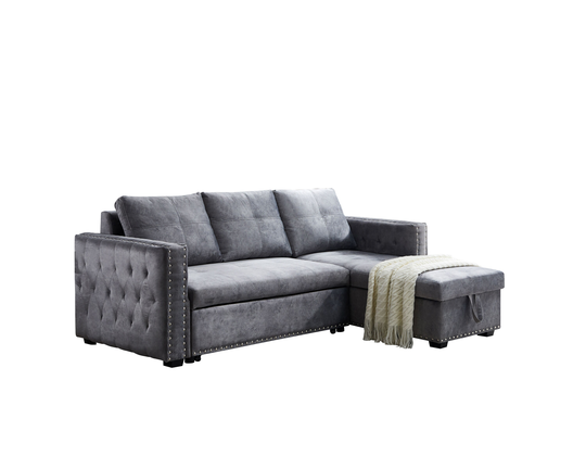 CASAINC Sectional sofa set Modern 3-Piece Polyester/Polyester Blend Grey Living Room Set in Gray | CYF-W487S00001