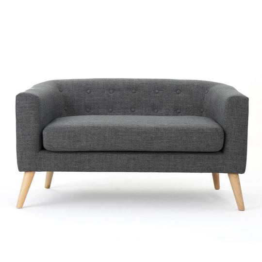 Best Selling Home Decor Birdie Midcentury Grey Polyester/Blend Loveseat in Gray | 301296