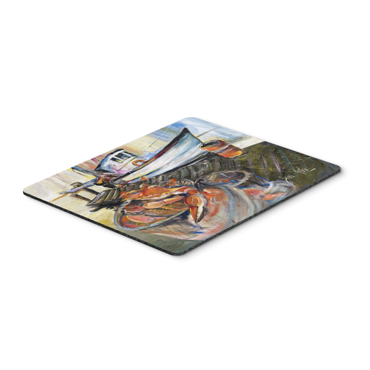 Caroline's Treasures JMK1104MP Blue Crab Trap Mouse Pad, Hot Pad or Trivet, Large, multicolor