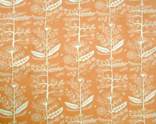 Orange Yellow Flowers Floral Blender Quilter's Weight Cotton Print Fabric - Yardage By The Yard