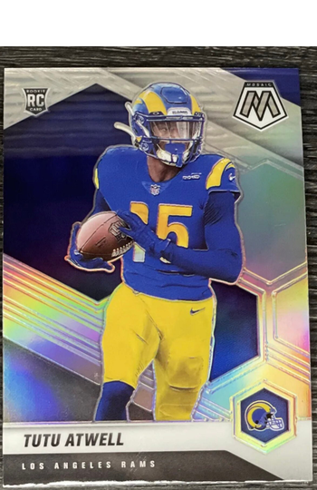 Tutu Atwell 2021 Rookie Card Nfl Panini Mosaic Silver Prizm Variation Rc La Rams Star Receiver Christmas Gift For Him Or Her