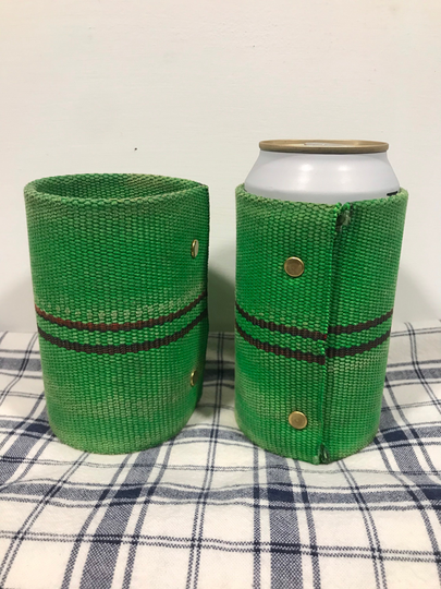 Green Fire Hose Can Cooler Made From Retired Firefighter