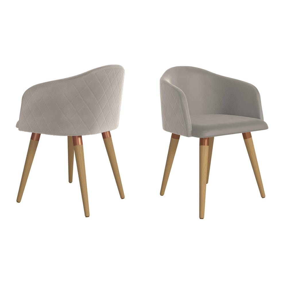 Manhattan Comfort Set of 2 Kari Contemporary/Modern Polyester/Polyester Blend Upholstered Dining Arm Chair (Composite Frame) in Brown | 2-1020481