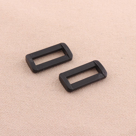 10Pcs Black Rectangle Plastic Ring For 25mm Webbing Loop Buckles Strap Ring