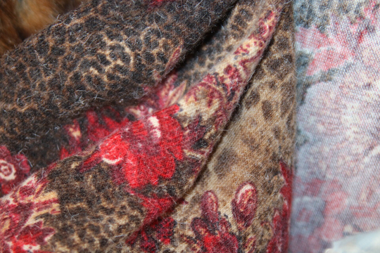 Leopard & Roses, Cotton Blend Jersey Knit, Sold By The Yard