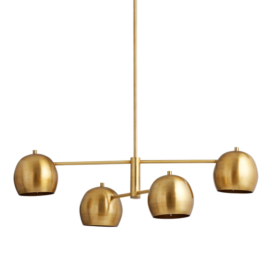 Antique Brass Dome 4 Light Chandelier: Metallic - Linen by World Market