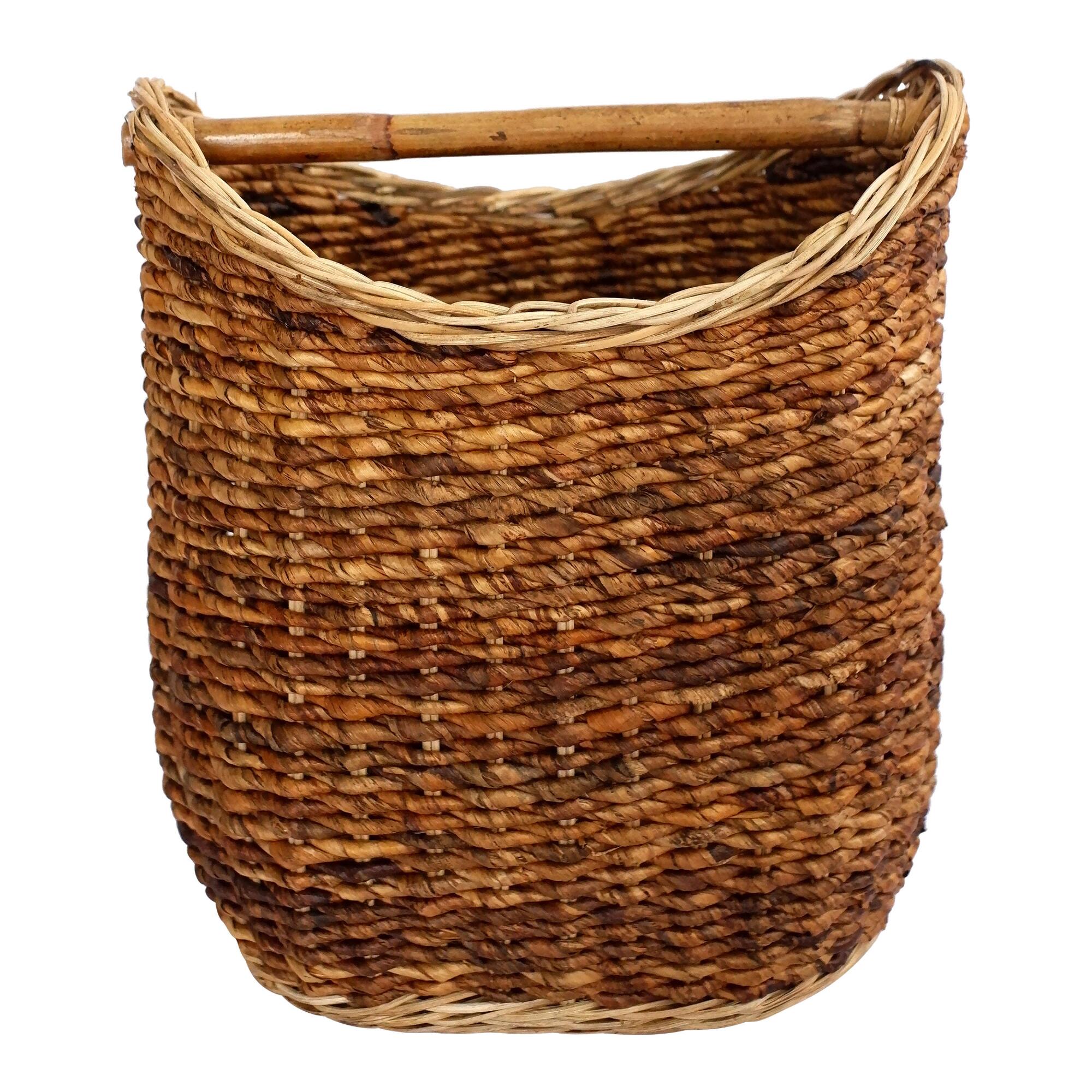Banana Leaf Hazel Basket With Handle by World Market