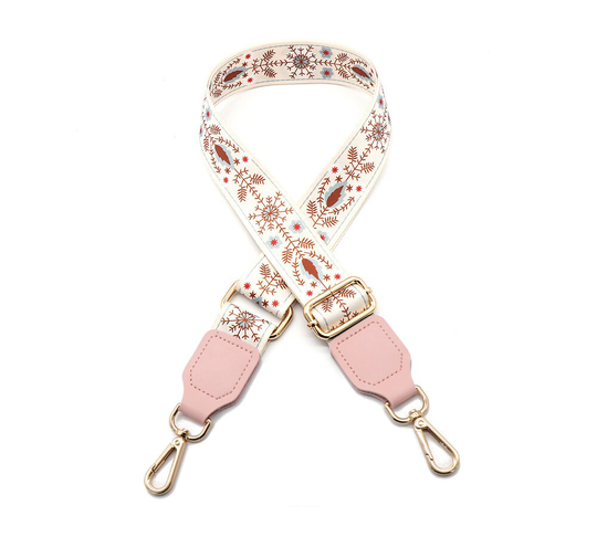A Piece Of Adjustable Cotton Blended Webbing Strap Leather Bag Handles, Bag Strap For Replacement Metal Fastener Cae1583