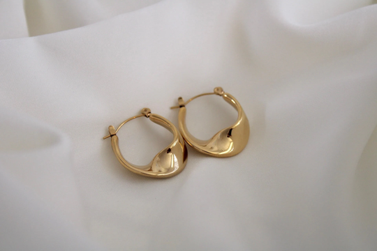 18K Gold Twisted Hoop Earrings, Waterproof Dainty Stainless Steel, Anti Tarnish Jewelry, Daily Wear Earrings