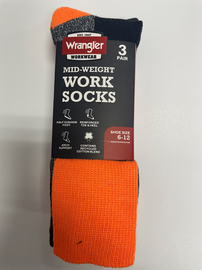 Wrangler 3-Pack Men's Cotton Blend Crew Socks (Size 6 To 12) in Black | WRM420