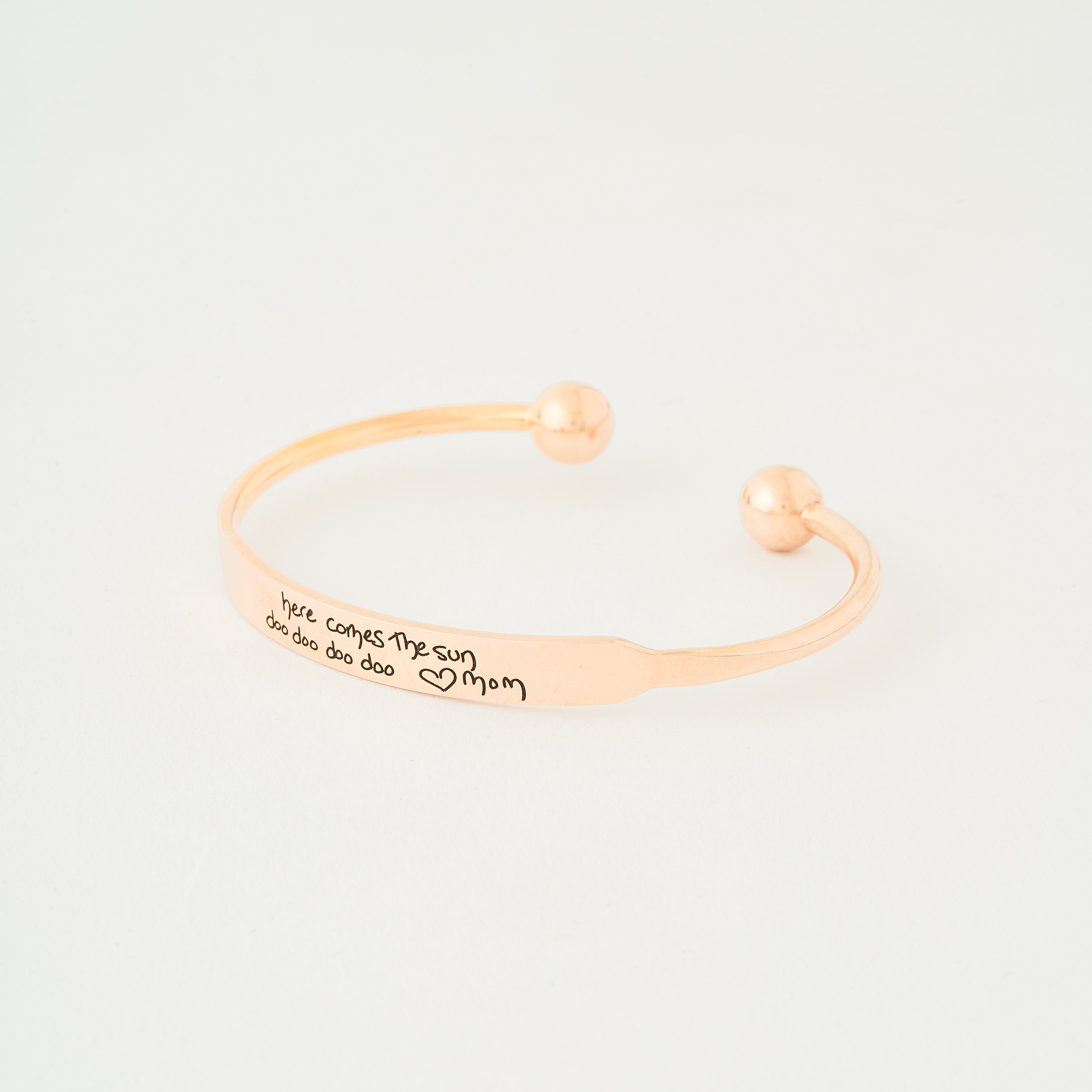 Actual Handwriting Bar Bangle - Cuff Signature Bracelet Engraved Christmas Gift