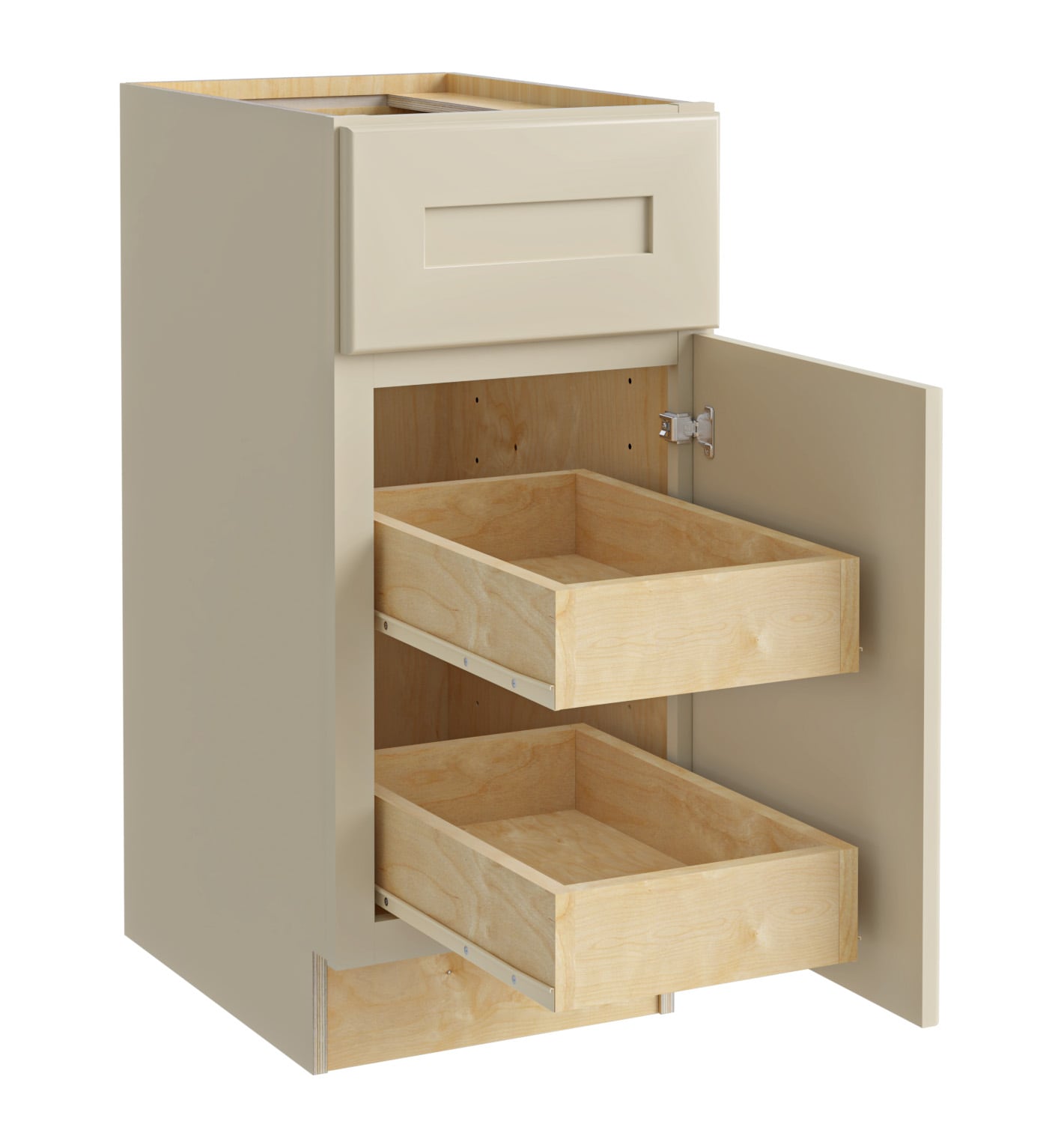 Luxxe Cabinetry 12-in W x 34.5-in H x 24-in D Norfolk Blended Cream Painted Door and Drawer Base Fully Assembled Semi-custom Cabinet in Off-White