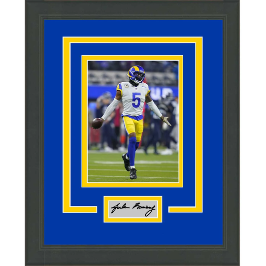 Framed Jalen Ramsey Facsimile Laser Engraved Signature Auto Los Angeles Rams 14x17 Football Photo