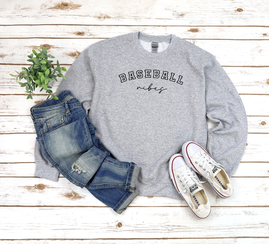 Baseball Vibes Arch Heavy Blend Crewneck Sweatshirt, Mom Sweater, Lover, Love, Shirt, Gift For