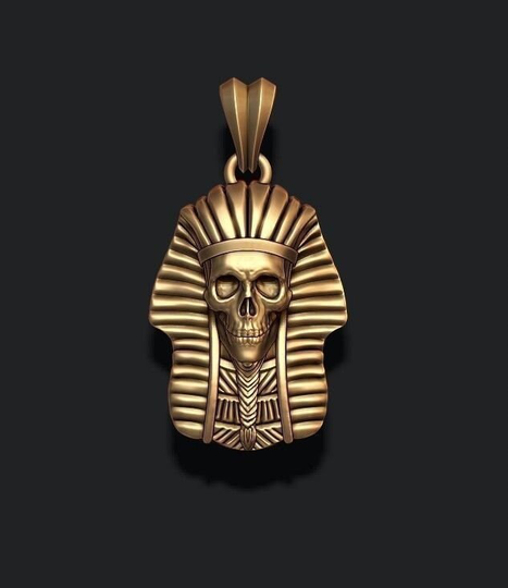 Pharaoh Necklaces, Pendant, Skull Necklaces, Pharaoh Chain, King Tut Pendant I Brass Silver 10K 14K 18K Gold