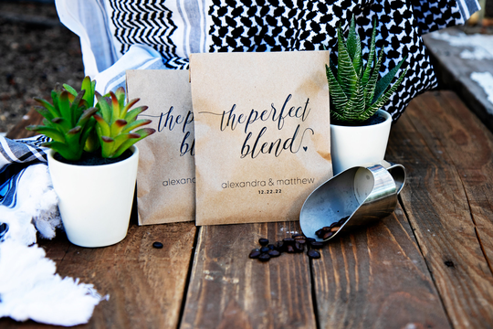 The Perfect Blend Diy Coffee Favors - Personalized Wedding 20 Per Pack | Coffee Not Included #c01