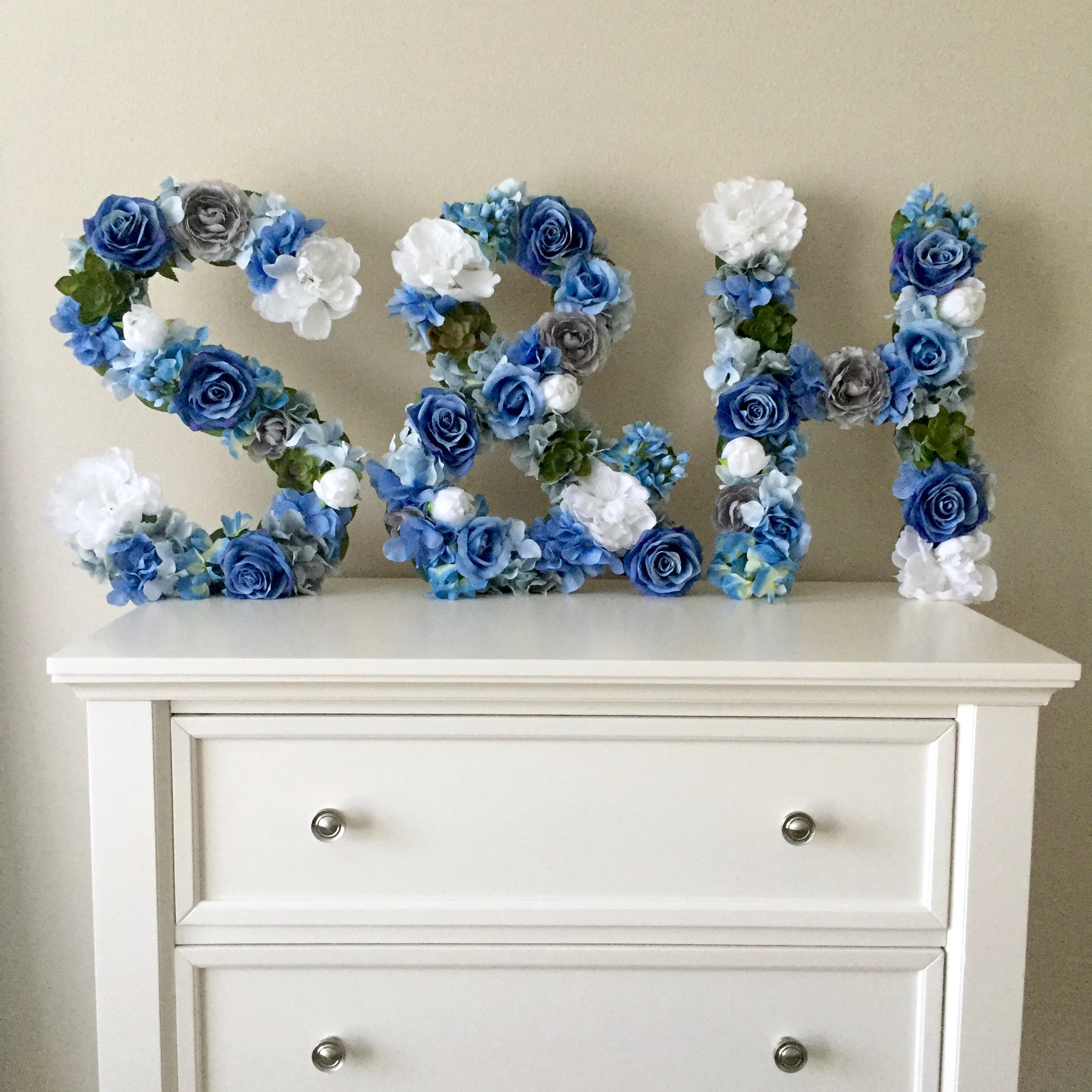 Custom Floral Monogram, Wedding Sweetheart Table Decor, Flower Letters, Bridal Shower Decor