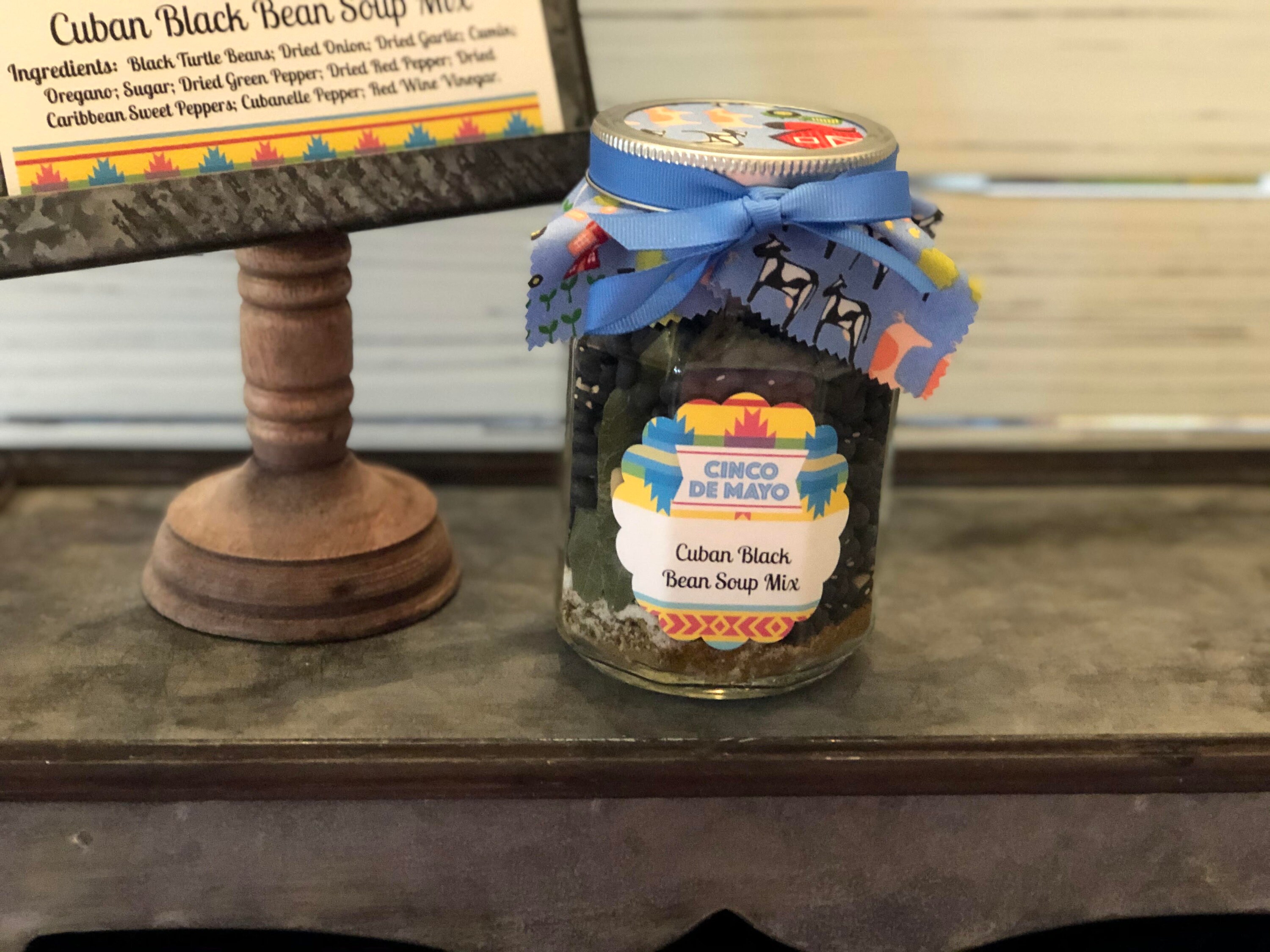 Cuban Black Bean Soup Mix in A Pint Mason Jar