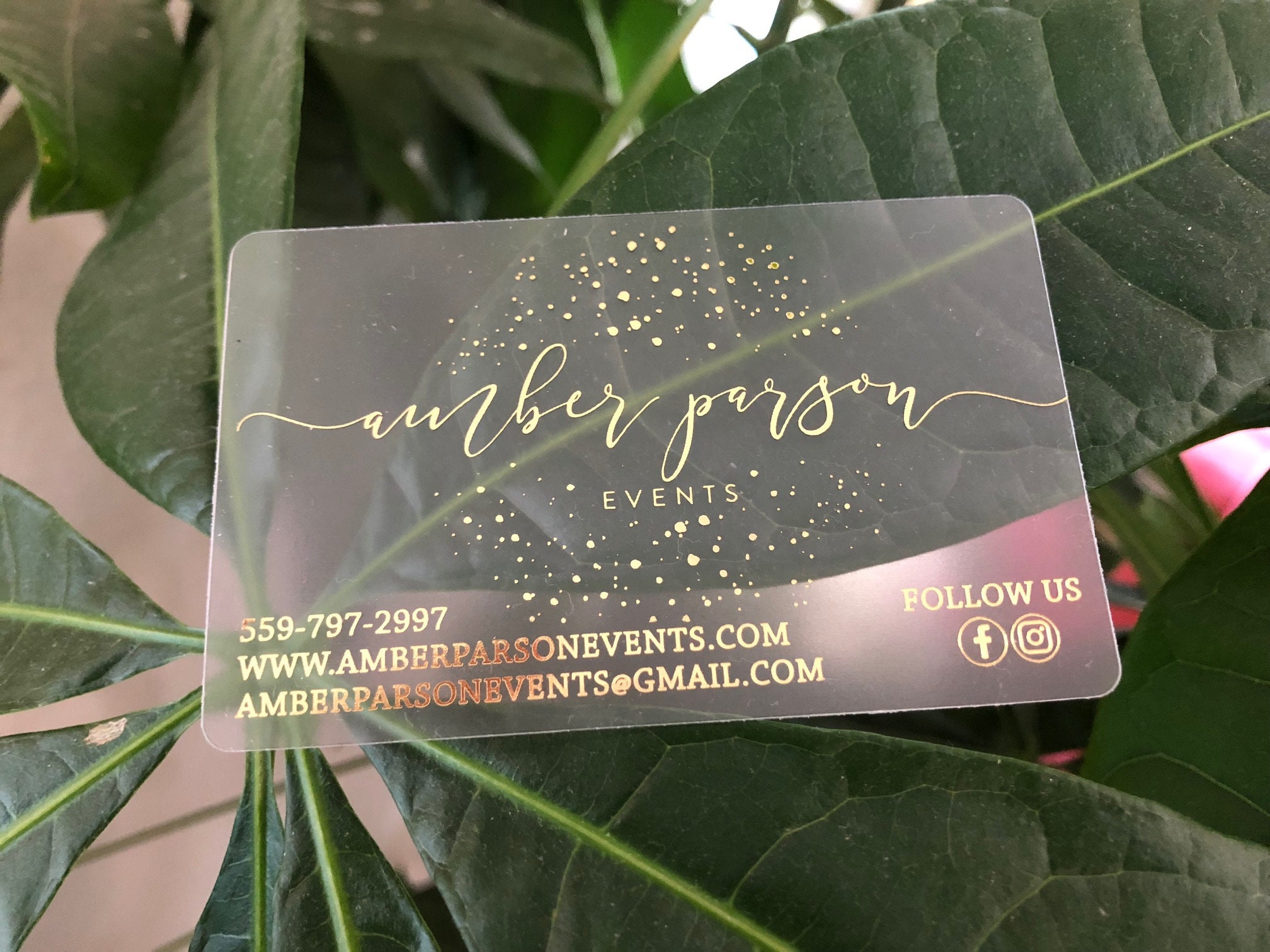 800 Business Cards - Frosted Clear Transparent Plastic Stock W Metallic Foil Red Green Black Blue Pink Gold Silver Rounded Corners Usa