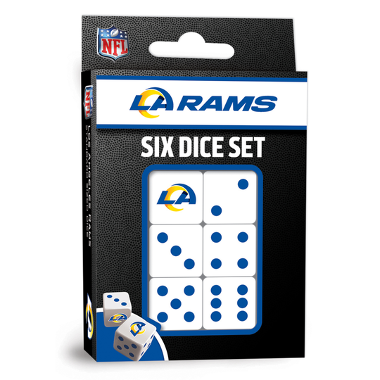 MasterPieces Game Day - NFL Los Angeles Rams - 6 Piece Team Logo Dice Set - D6 Standard Size