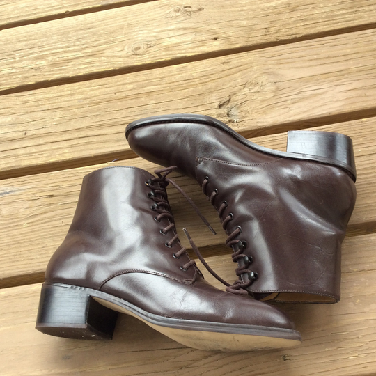 True Vintage Granny Laceup Laces Ankle Boots Size 7 Excellent Condition Brazil Leather