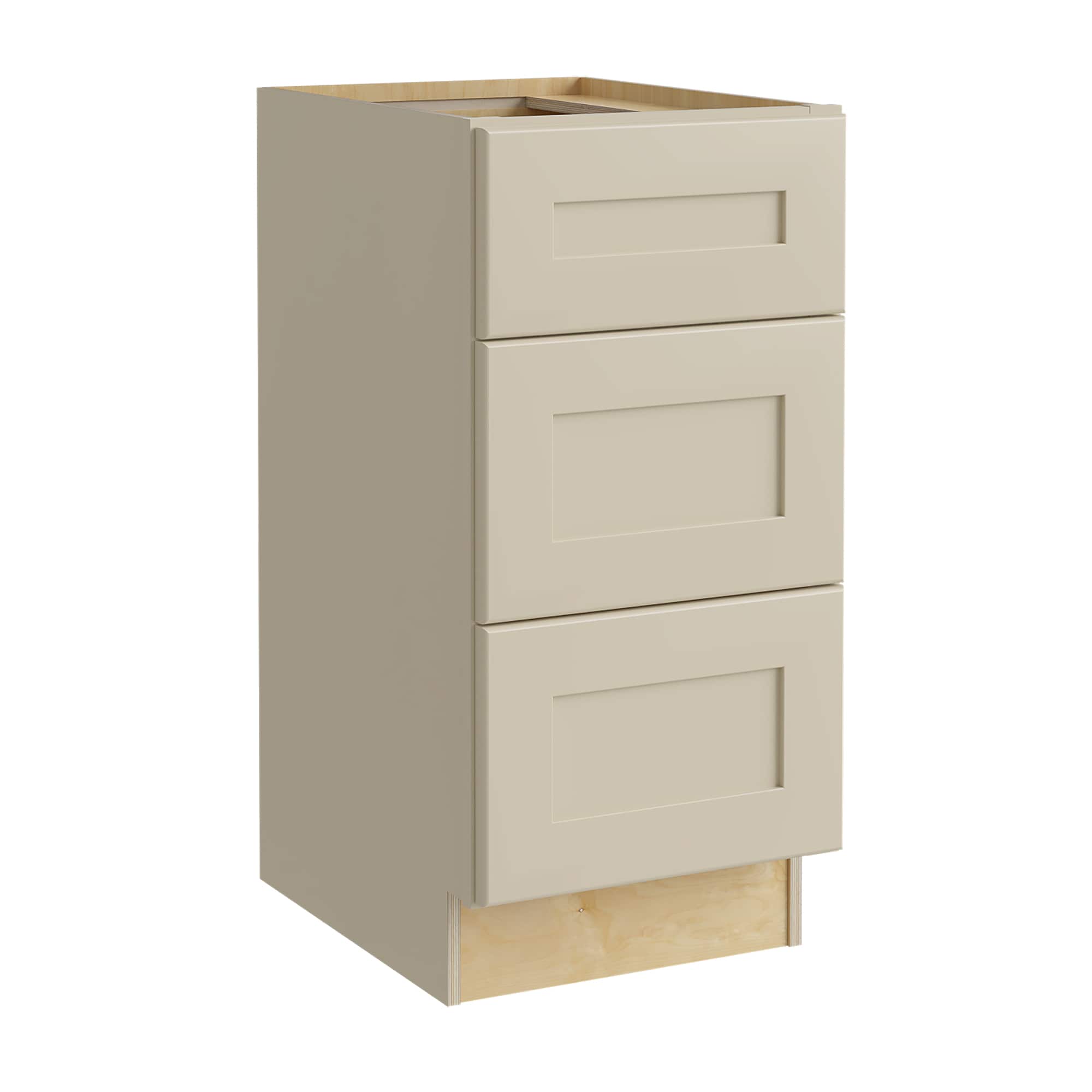 Luxxe Cabinetry 18-in W x 34.5-in H x 21-in D Norfolk Blended Cream Painted Drawer Base Fully Assembled Semi-custom Cabinet in Off-White | VBD1821-NBC