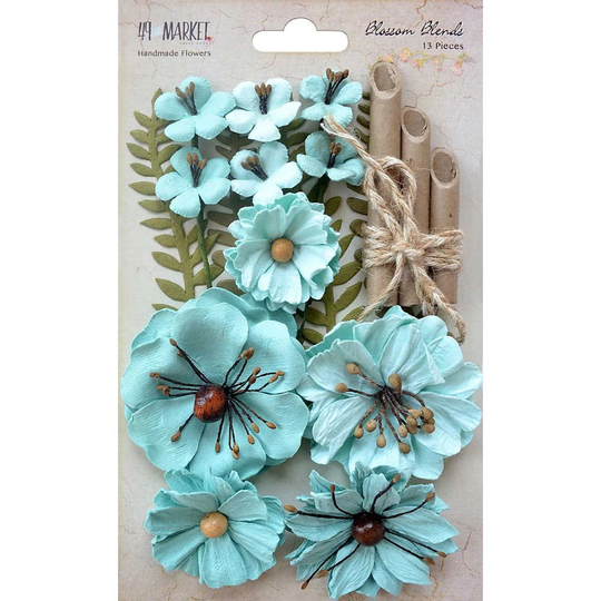 Blossom Blends Flowers, 49 & Market Market, Sea Breeze, Cantaloupe Scrapbooking, Tri-Fold, Cardmaking, Journals