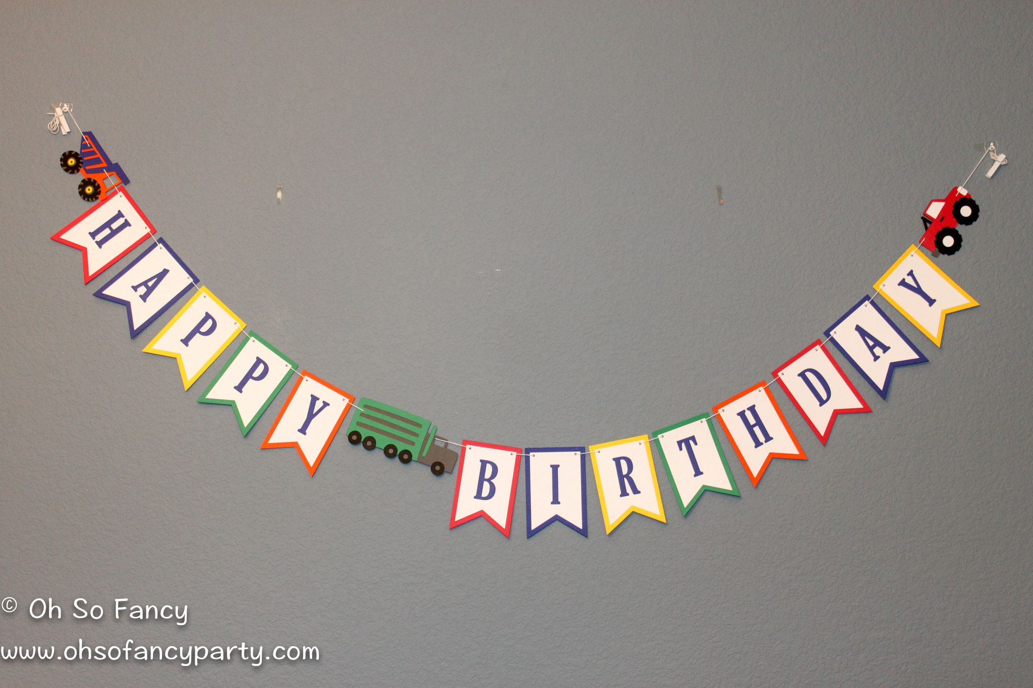 Happy Birthday Truck Banner/Cars & Party Transportation Monster
