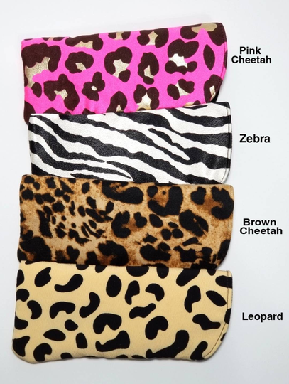 Sunglasses Case Soft Fabric Cheetah Leopard Zebra Pink Travel Purse Accessories Storage Box Gift Idea Snimal Print Sleeve