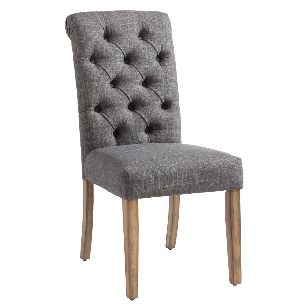 Worldwide Homefurnishings Set of 2 Contemporary/Modern Polyester/Polyester Blend Upholstered Dining Side Chair (Wood Frame) in Brown | 202-968GY