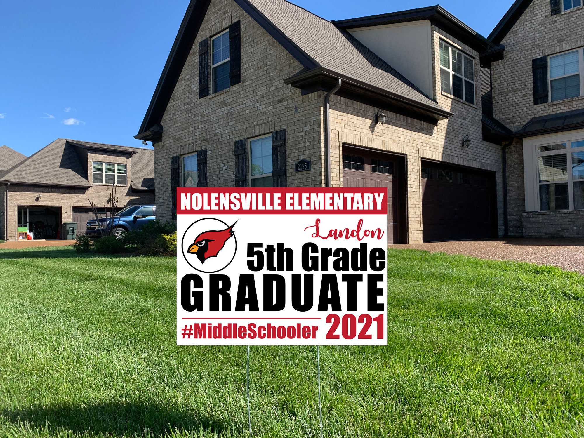 School 5Th Grade Graduation Yard Sign, Class 2028, Wire Stake Included, Diy File Option, Free Shipping, Logo