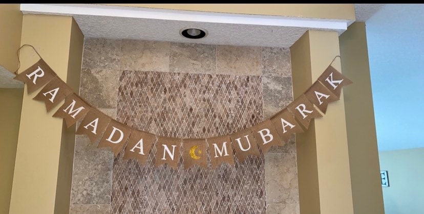 Ramadan Mubarak Burlap Banner