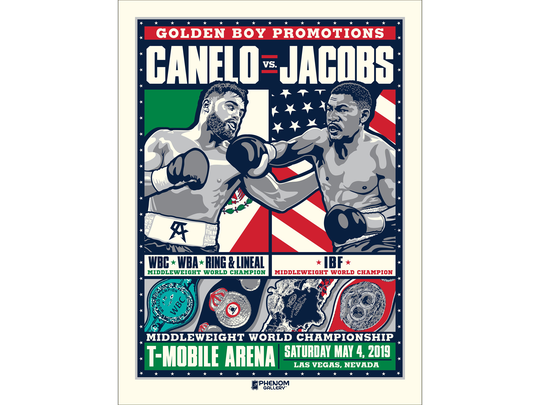 Officially Licensed Canelo Vs Jacobs Middleweight Championship 18" X 24" Screen Print Poster Serigraph | Artist Proof