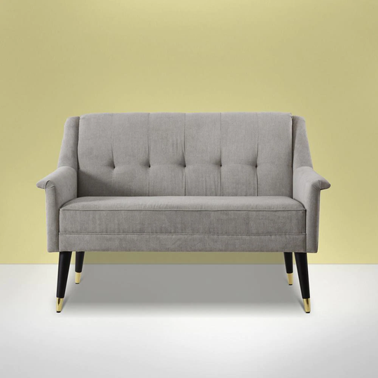 Jennifer Taylor Home Dinah Modern Silver Grey Yarn Dye Polyester/Blend Settee in Gray | S61320-857