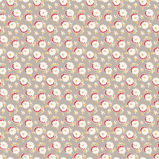 Cook Book Mums Fabric Yardage | Designed By Lori Holt For Riley Blake C11768-Pewter