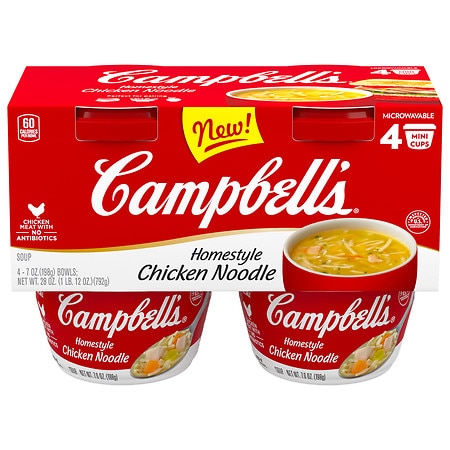 Campbell's Homestyle Chicken Noodle Soup Mini Cups - 7.0 oz x 4 pack