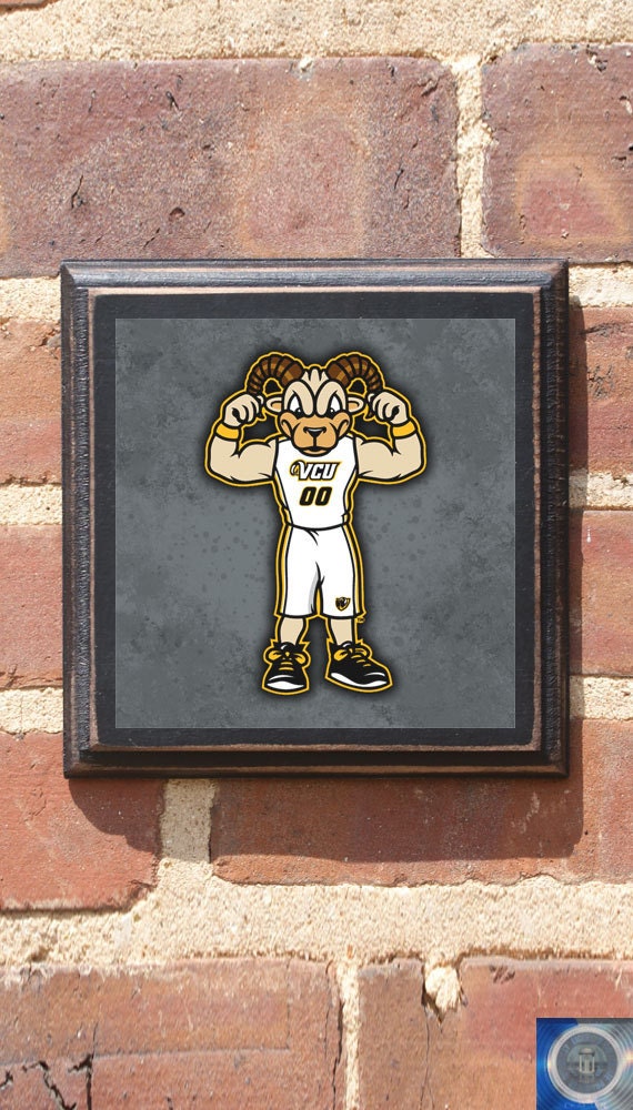 Virginia Commonwealth Rowdy Ram Club Wall Art Sign Plaque, Gift Present, Home Decor, Vintage Style, Rodney Richmond Vcu Antiqued