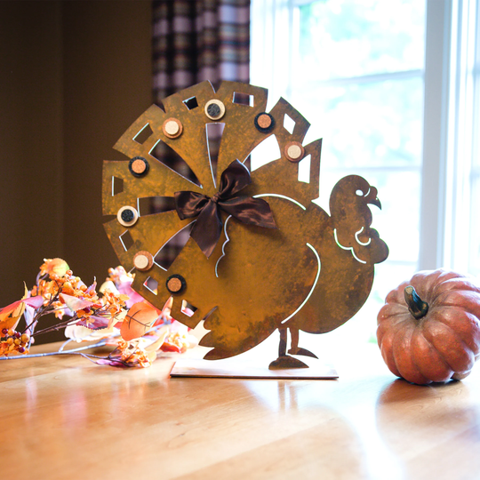 Thanksgiving Turkey Decor Metal Artwork, Figurine Outdoor Fall Decor, Day Centerpiece, Primitive Art