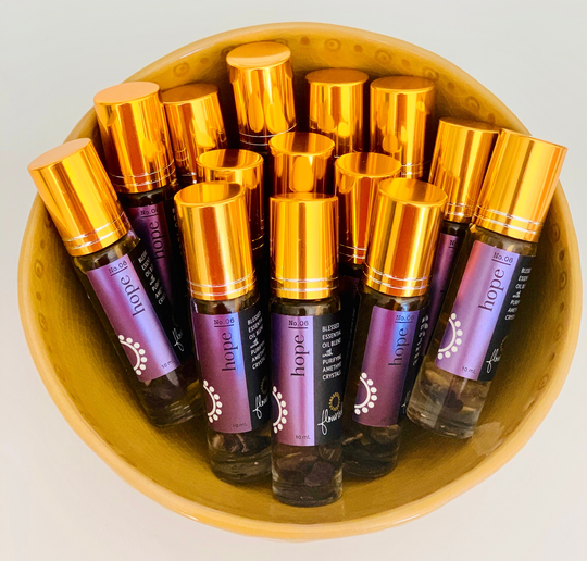 Hope Essential Oil Roller Blend With Amethyst Crystals/Perfume Oil Fragrance Aromatherapy For Hope Gift