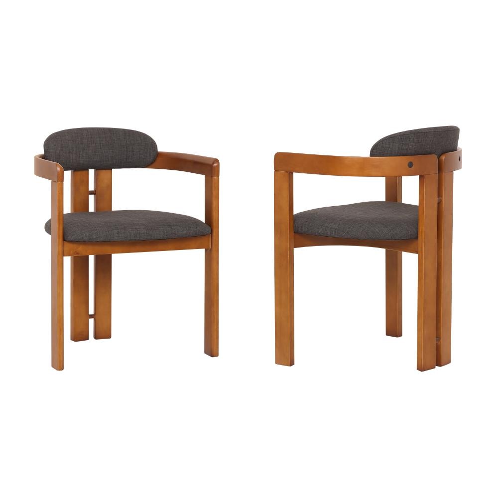 Armen Living Jazmin Contemporary/Modern Polyester/Polyester Blend Upholstered Dining Arm Chair (Wood Frame) in Gray | LCJZCHCHWA