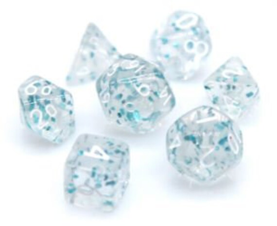 Blue Glitter Mini Dice Set