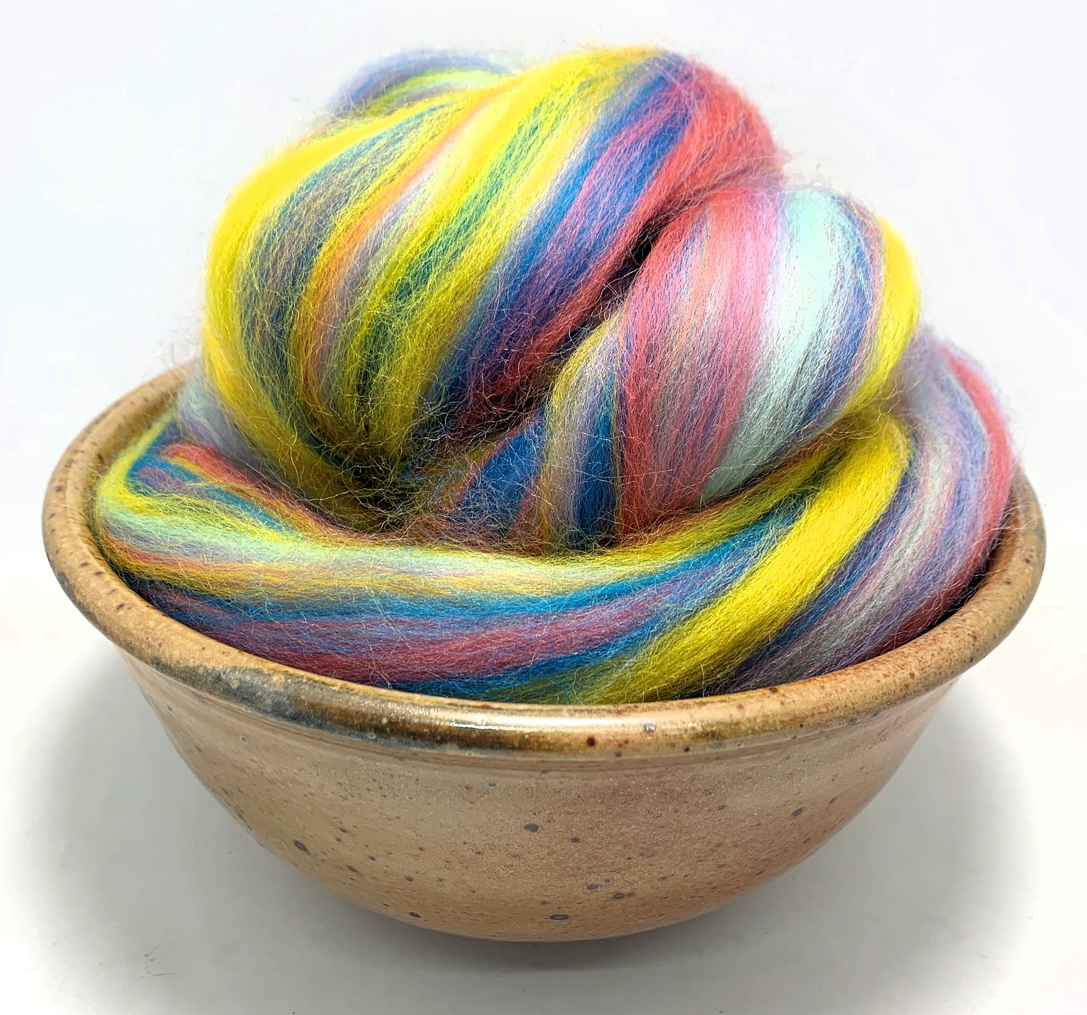 Paradise - Beautiful Blend Spinning Roving Felting Top Corriedale Wool 1 Oz