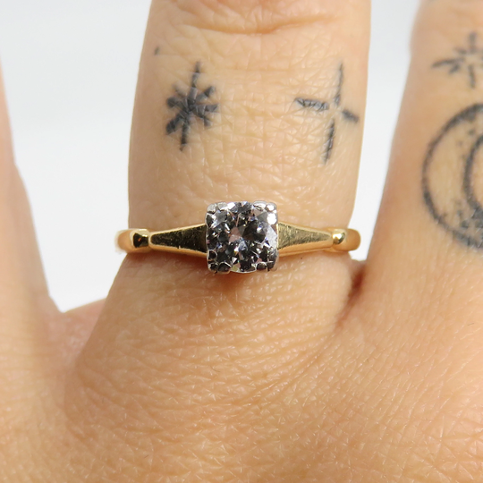 Estate 14K Yellow Gold Wedding Diamond Ring 1/2 Carat. Sz 7.5