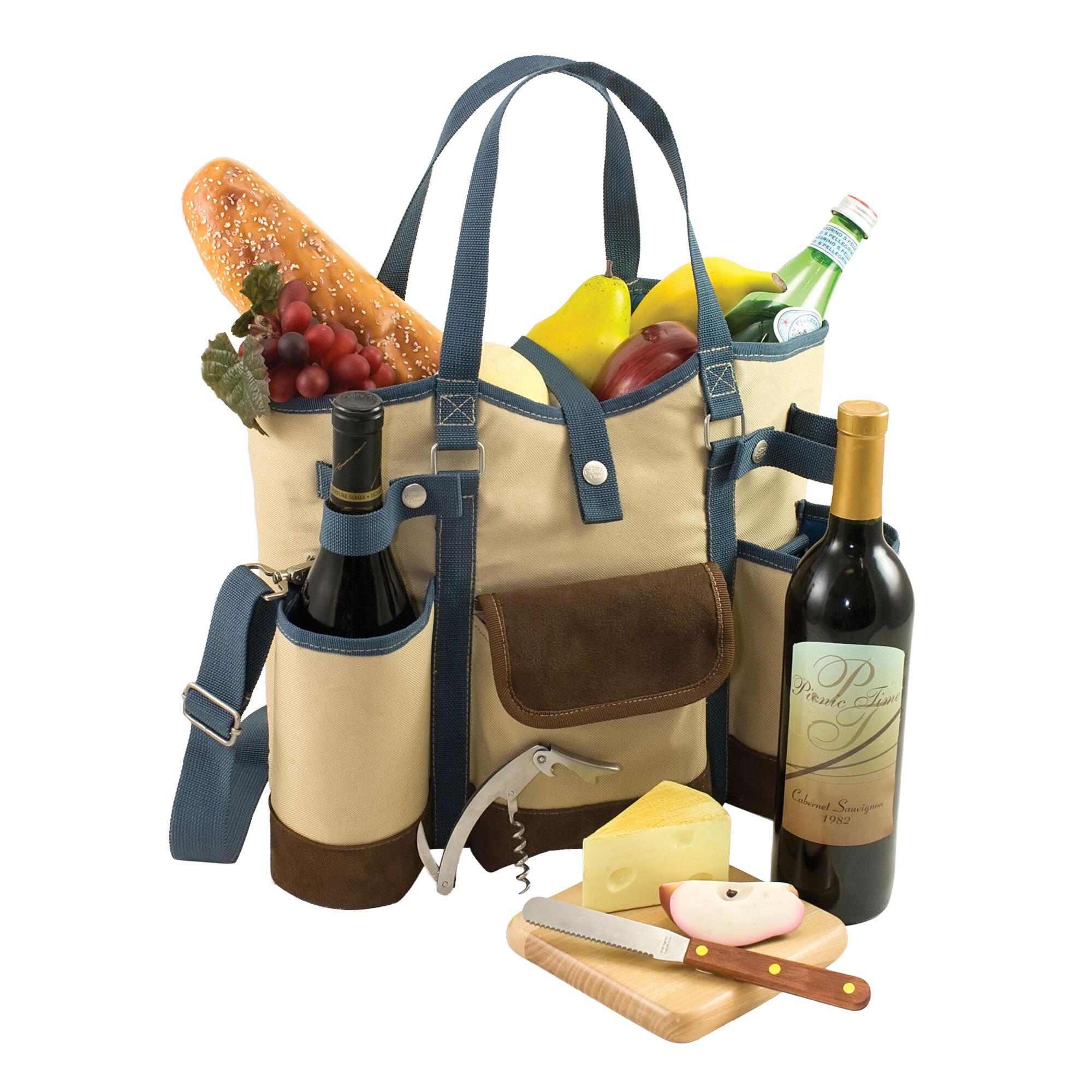 Vineyard Wine & Cheese Tote: Blue by World Market