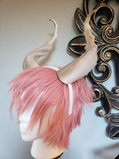 Large Udo Horns 12" Dark Fey 3D Printed | Ultra Light Weight Plastic Suitable For Adults Professional Cosplay Comic-Con